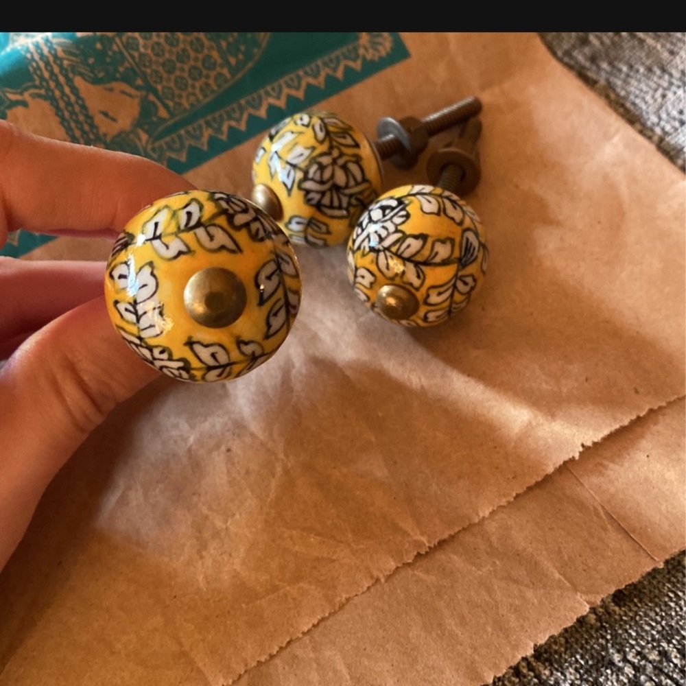 3 Ceramic Knobs from World Market - Picture 2 of 3